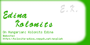 edina kolonits business card